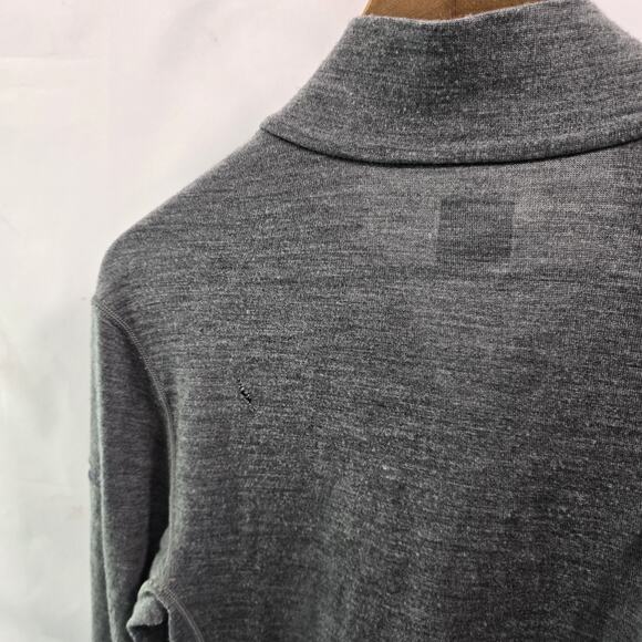 Icebreaker Shirt Mens Medium Merino Wool Gray Zip Baselayer Top Long Sleeve 260 - Picture 7 of 10